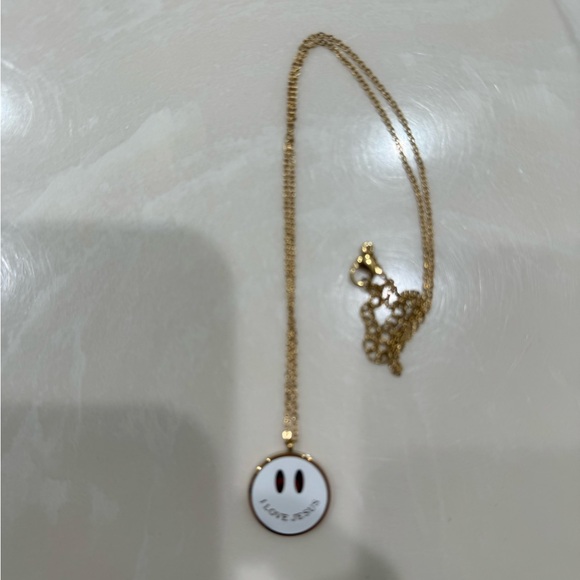 I Love Jesus Smiley Face Adjustable Necklace - Picture 3 of 3